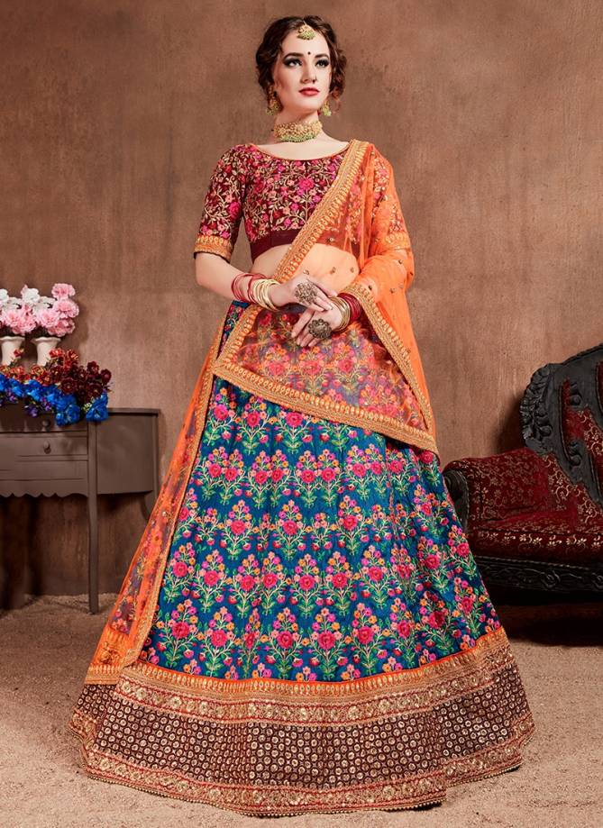 ZEEL CLOTHING NEO TRADITIONAL VOL-1 Designer Wedding Bridal Wear Mulberry Silk Thread Dori Zari Sequins Embroidery with Stone Work Lahenga Choli Collection